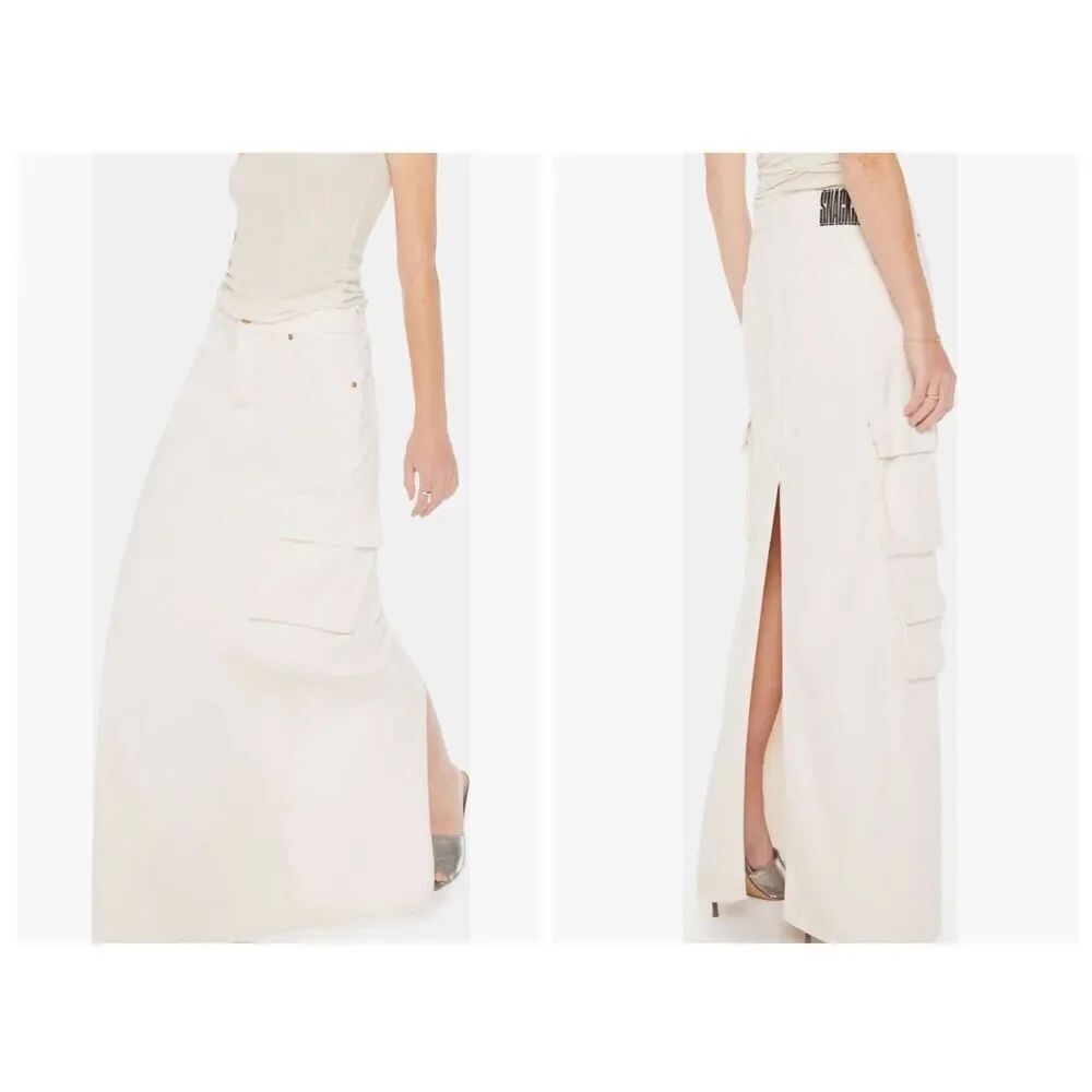 Mother Snacks! the fun dip denim cargo skirt size 26 NWT